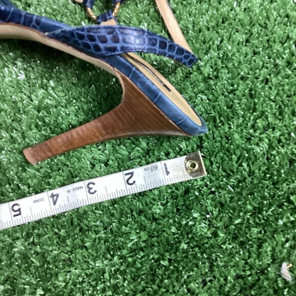 Vintage Claudia Ciuti Blue Sandal Heel Pumps 10M - Picture 13 of 13